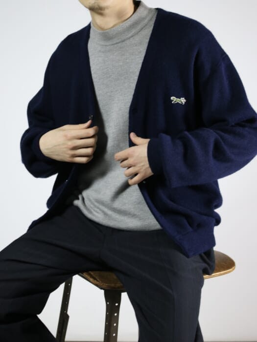 J.C. Penney fox cardigan worn by Kurt. And it is the same color, navy!