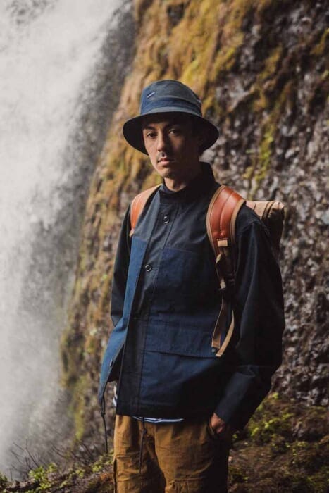 Nanamika x Tanner Goods x Mazama. Three different outdoor garments and natural materials cross, melt, and act on each other.