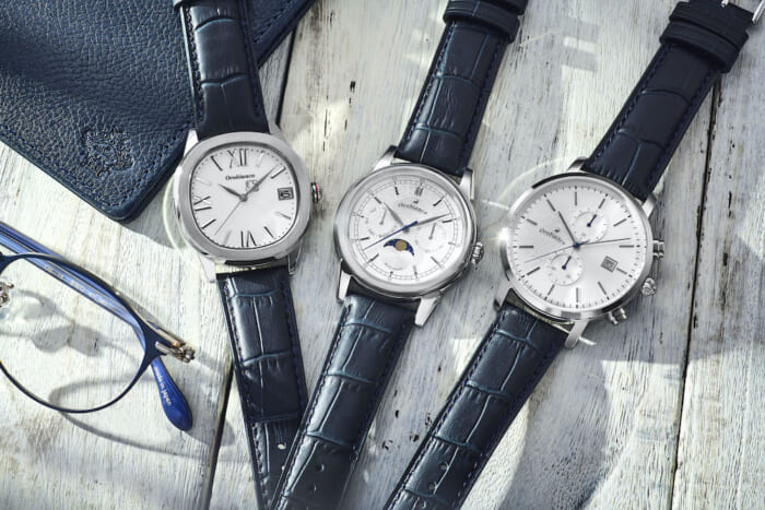 A symphony of blue and white. Three new watches join Orobianco's popular series.