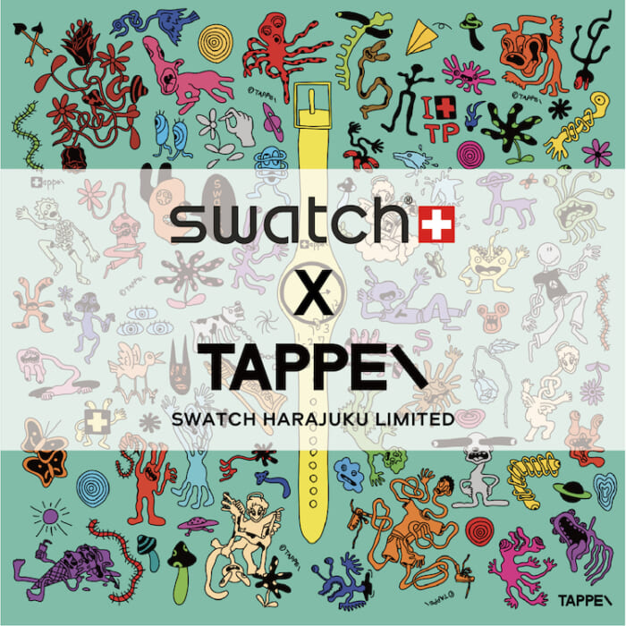 Tomorrow, June 25, Tokyo's best music, TAPPEI art, and Swatch will come together. In rainy Harajuku, the wheels of a miracle will start turning!