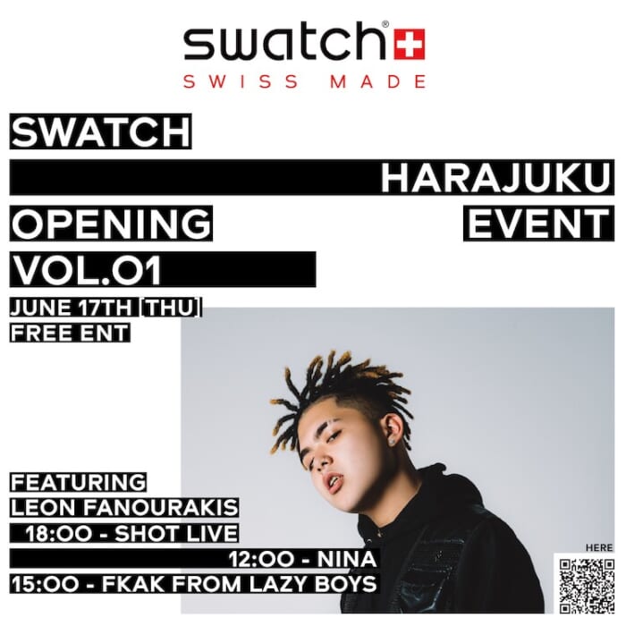新店オープンを記念した、スウォッチのライブイベント。第一弾には、いまシーンを席巻するあの若手ラッパーが登場します。