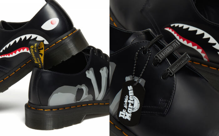 A triple collaboration that is sure to sell out immediately. Dr. Martens nominated Abasing Ape ®︎ and Mastermind Japan.