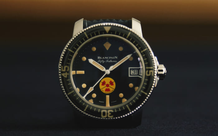 A watch by Blancpain that seems to anticipate the anti-war ideology of the 1970s.