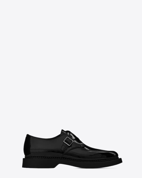 Saint Laurent's new shoe teddy. The Derby, coin loafer and monkstrap are now available to whet your appetite.