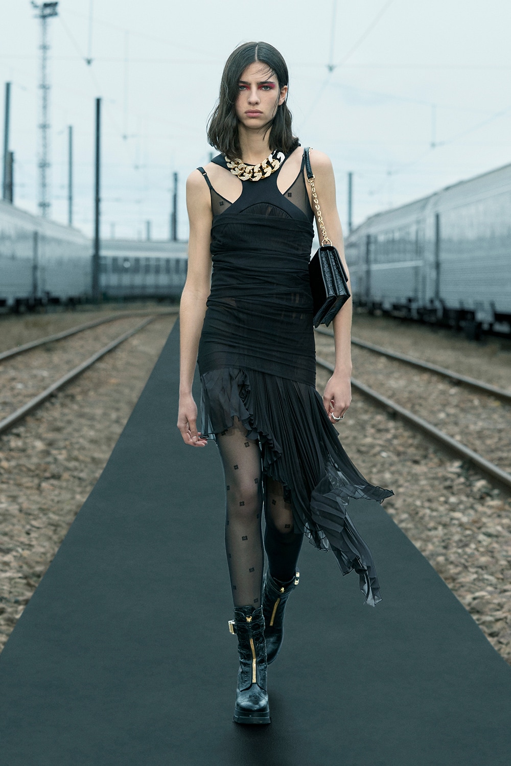 【Y2K】タグ付き　GIVENCHY ノースリーブワンピース 青系 ブルー　38 Y2K】タグ付き GIVENCHY ノースリーブワンピース 青系 ブルー 38