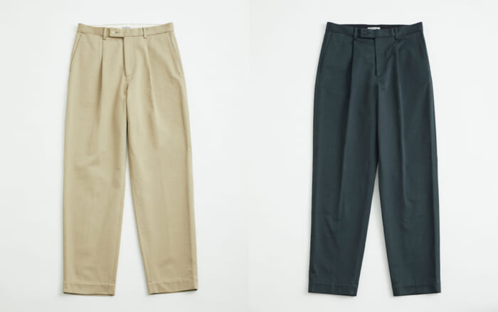 オーラリーにユナイテッドアローズが求めたのはドレッシーなチノパン。ワイドテーパードがどんな服にも似合いそうです。