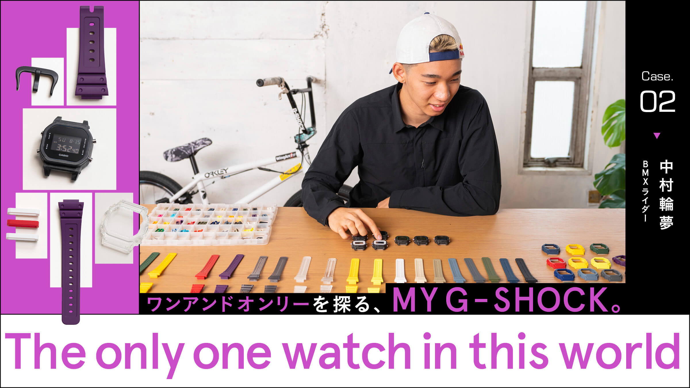 ワンアンドオンリーを探る、MY G-SHOCK。Case02 中村輪夢 BMXライダー