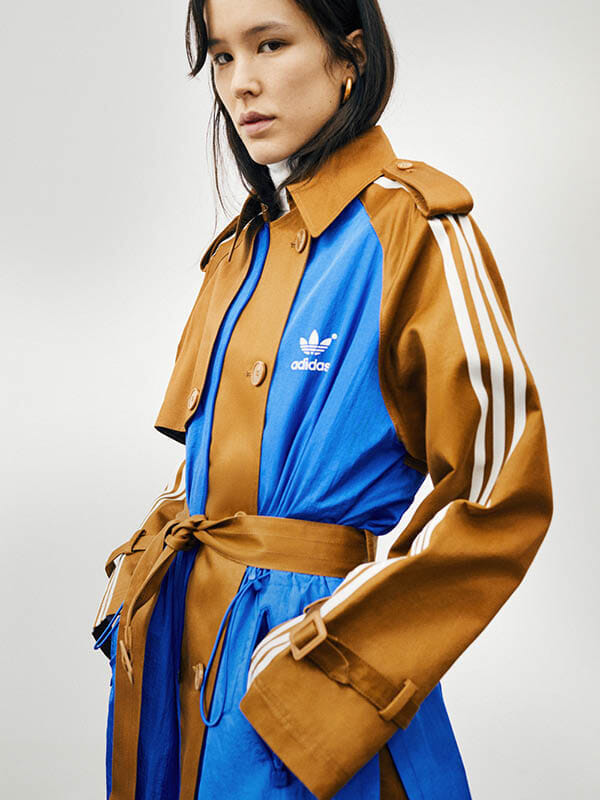 adidas アディダス BLUE VERSION 83-C トレンチコート ブラック