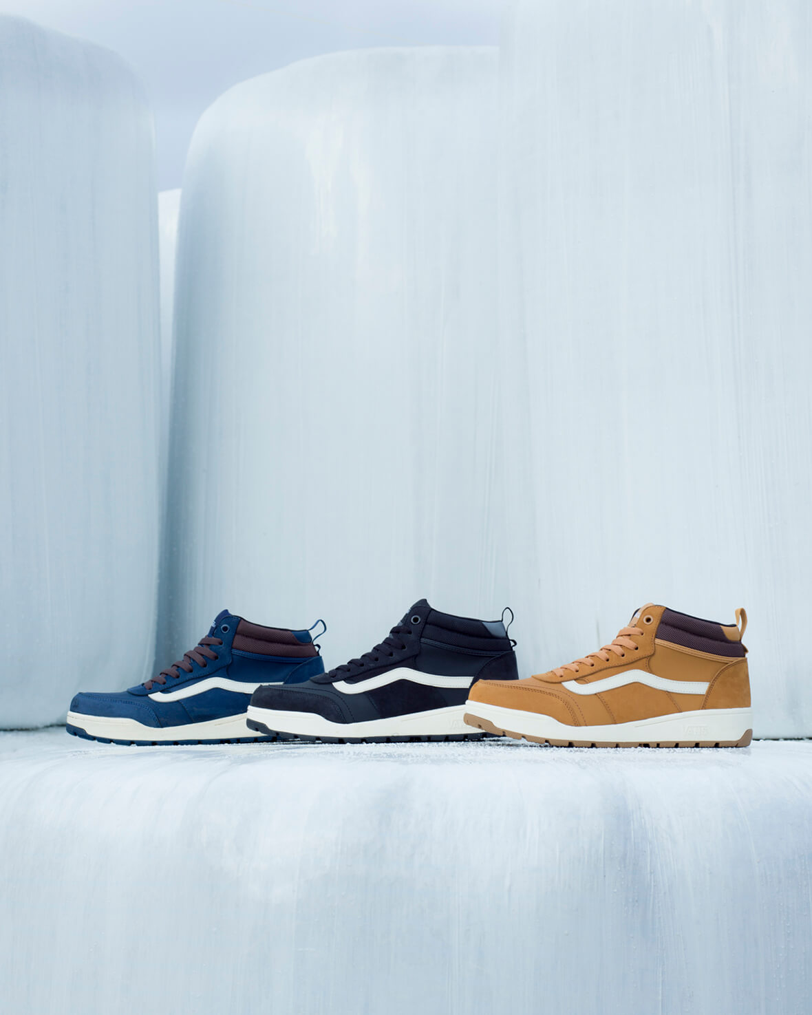 Boots and sneakers. Low-tech and high-tech. Vans winter