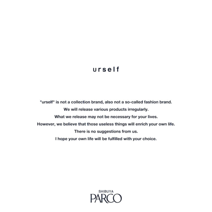 取るに足らないものに価値を見出すユアセルフ。約2年ぶりのポップアップは、渋谷パルコにて開催中です。