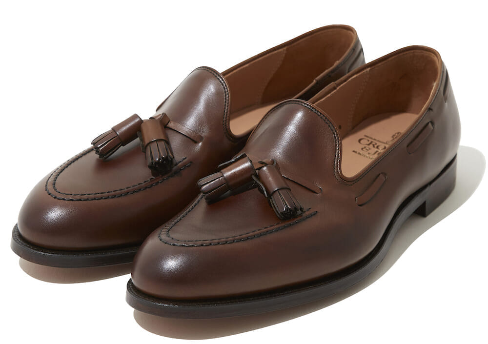 CROCKETT&JONES クロケットアンドジョーンズ ドレスシューズ 6212-1095-01 キャベンディッシュ3 タッセル ローファー シューズ 革靴 ブラウン系 25.5㎝/7E【極上美品】