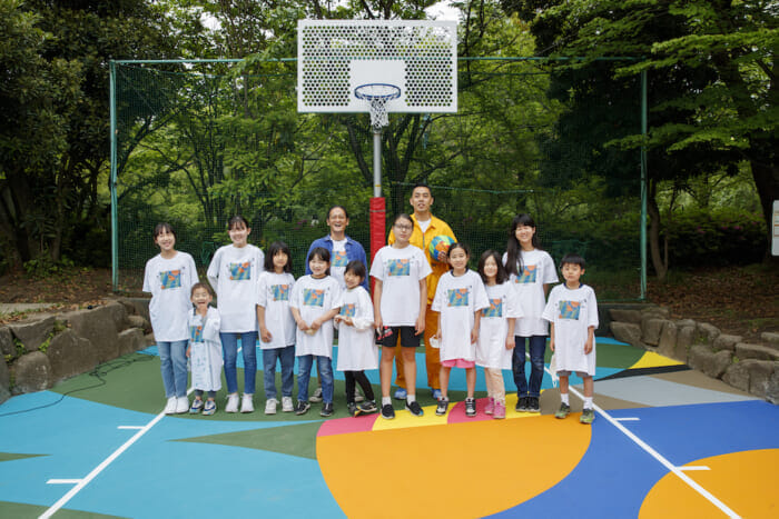 Fusion of street basketball and art. Japan's first art court was born in Nihonbashi Hamacho.