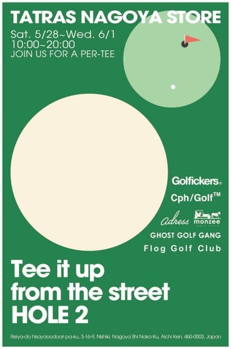 An event that will breathe new life into golf style will be held at Tatras Nagoya! A lineup of unorthodox brands will be on hand.