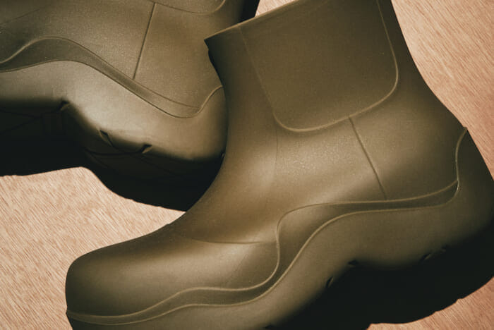 Series "Aspiring Masterpieces" No. 265 Sustainable Bottega Veneta rubber shoes.