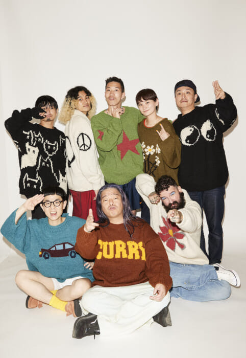 24ss マクマホンニッティングミルズ ピース＆フラワー ニットベスト