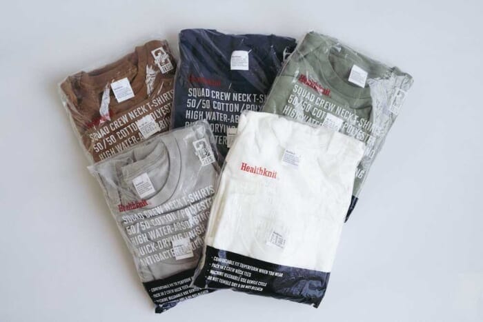 Healthknit's new pack T is a two-pack of different materials. Affordable everyday wear is now available in six colors to choose from.