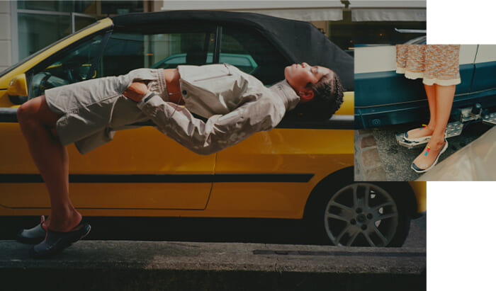 Mules or mocs? Recovery shoes with a salomon sport style that is hard to say which is which.