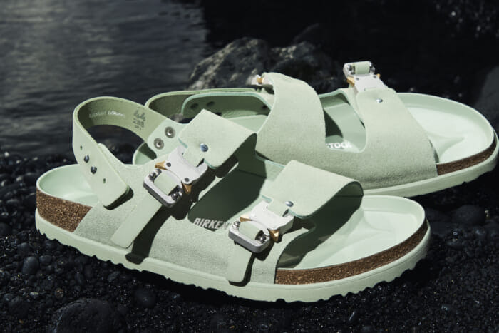 The second edition of Dior by Birkenstock. The second collection of Dior by Birkenstock, featuring two models in pastel colors.