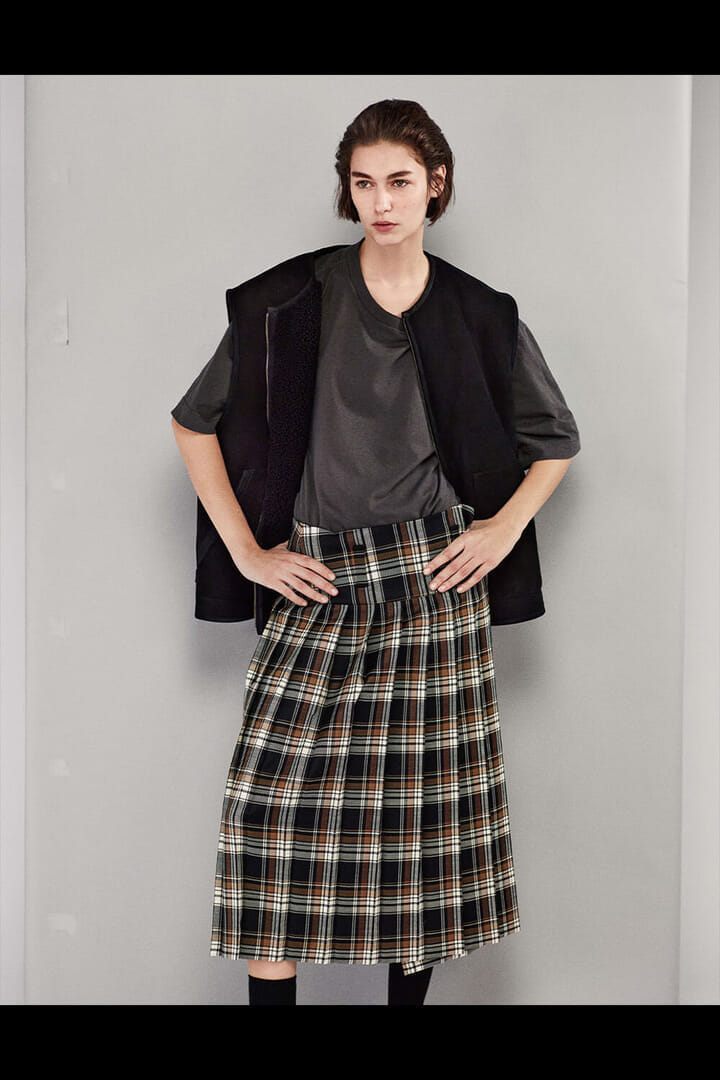 マーガレットハウエル　チェックスカート 2018 美品マーガレットハウエル☆コットンシルク チェック