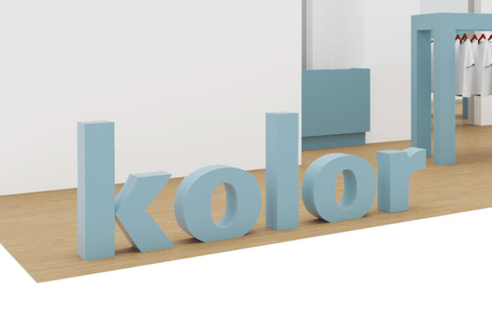 kolor's pop-up store is now open at Kyoto BAL. Limited items and other selected items will be lined up in a special space.