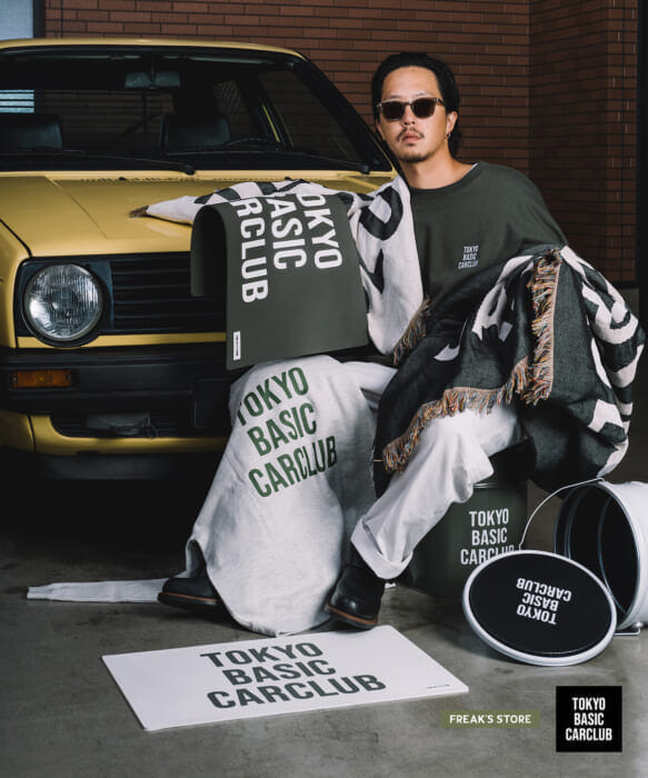 . a collaboration between tokyo basic car club, which promotes car culture for young people, and Freaks Store. It's not just apparel!