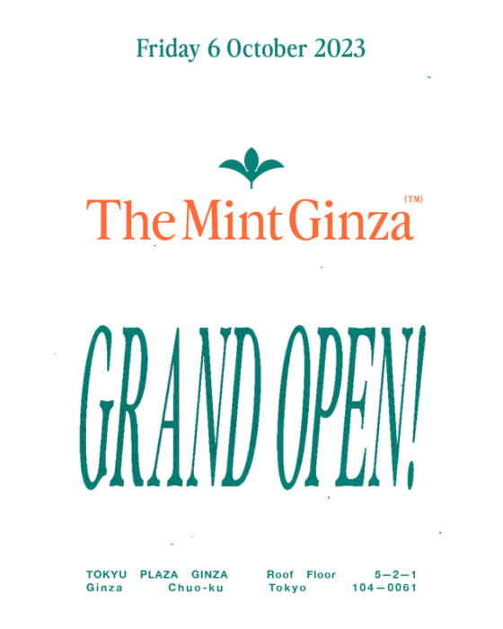 日本最大級のルーフトップ・カフェ＆バー「The Mint Ginza」が誕生。オープニングパーティも豪華です。