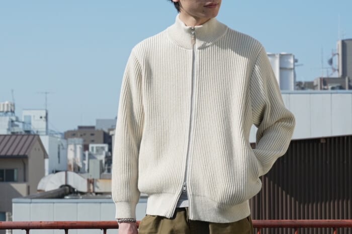 Raised cashmere driver's knit. Made by Loftman and Yonetomi.
