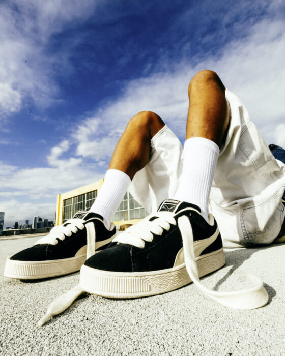 An XL-class fat silhouette with understated coloring. Puma x Pleasures releases again this year.