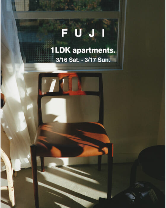 Fuji holds a pop-up at 1LDK apartments. Please try on comfortable clothes on a pleasant weekend. Also special order items.