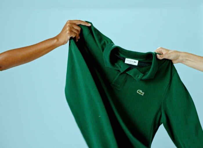 Lacoste employees sell a cherished piece of clothing. A limited two-week charity project will begin.