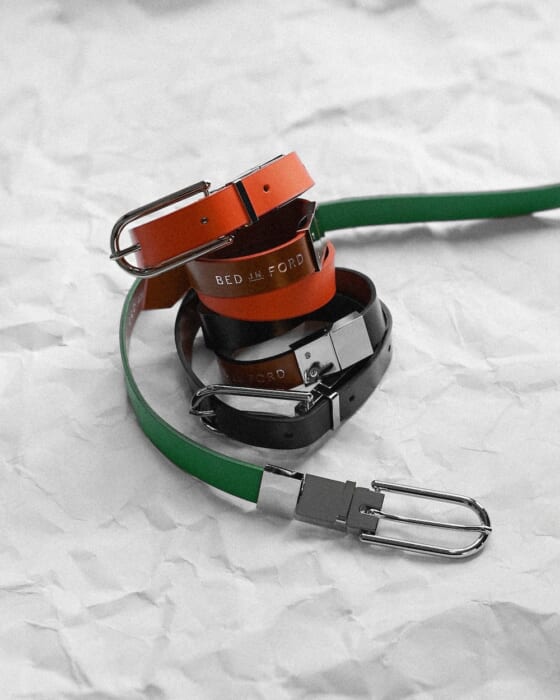 Four different color schemes to enjoy! BED j.w. FORD launches a playful leather belt available only at its directly-managed stores.