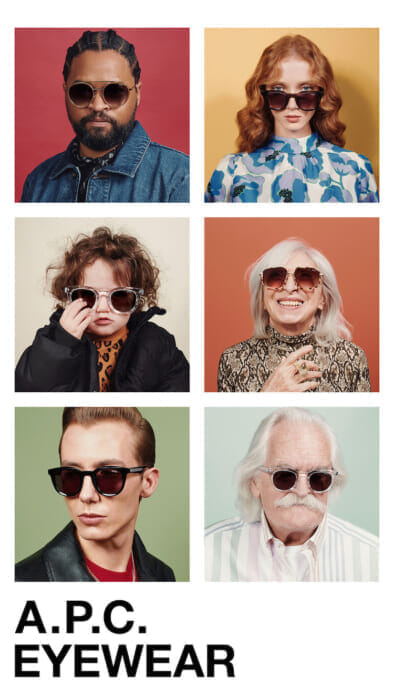 A.P.C. presents its first sunglasses collection. Four models are named after legendary band members.