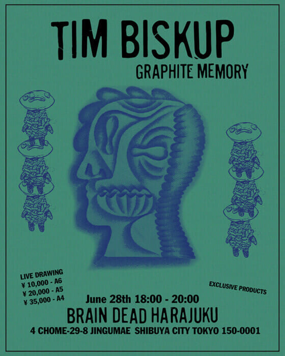 Braindead and artist Tim Biscup will host a one-day event. The event will feature special items only available at the venue.