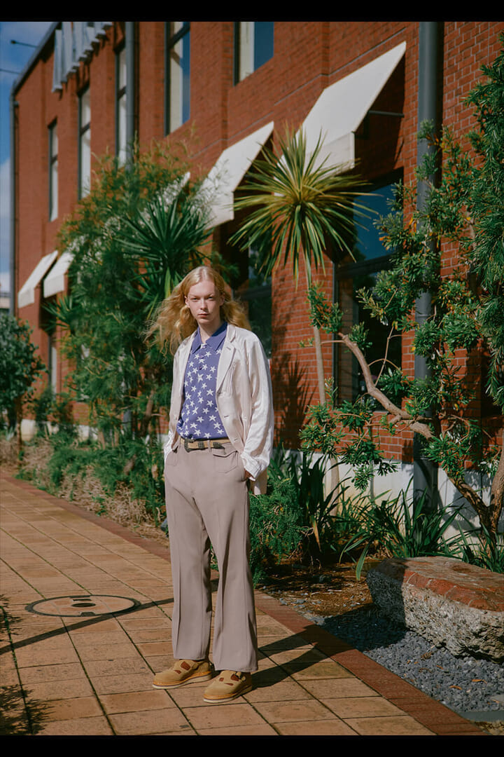 819 Needles KP196 アイボリー 蝶刺繍 フレア 日本製 ツイル 819