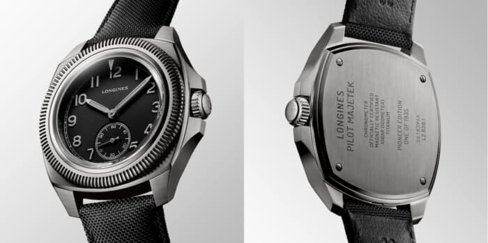 モノクロでまとめた精悍な面構え。進化したロンジンの名作は1,935本限定。