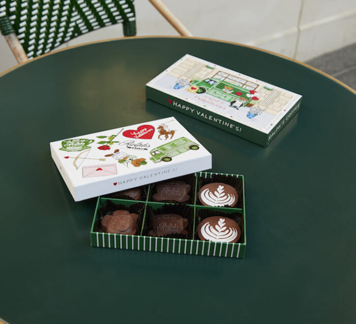 The packaging is illustrated by foxco. How about Ralph's Coffee chocolates for your Valentine this year?