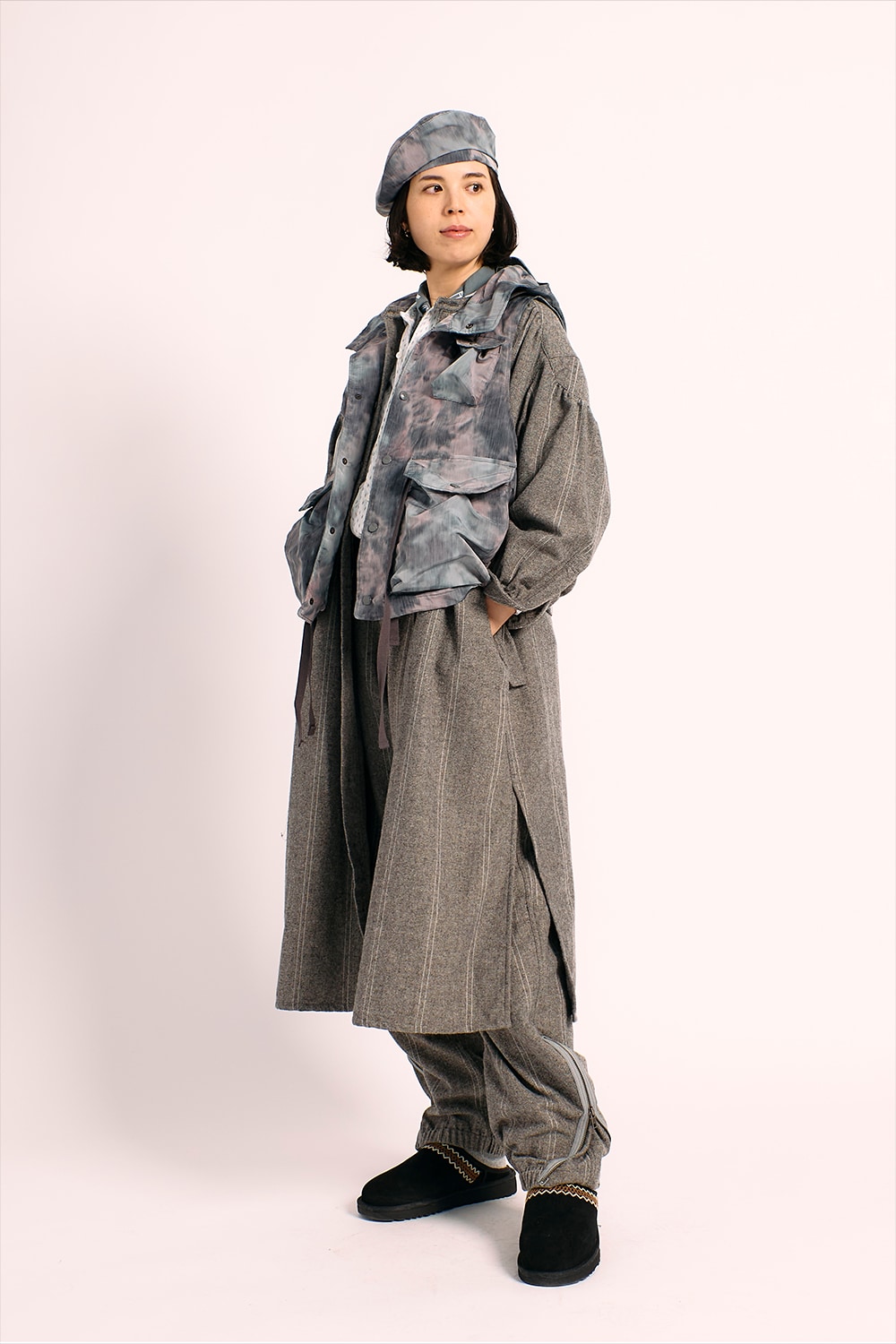 Engineered Garments パーカー グレーx紺 0232725A0066 ENGINEERED GARMENTS | HOUYHNHNM (HOUYHNHNM)