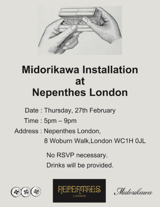 Midori Kawa Crosses the Sea. New horizons open in session with Nepenthes London.