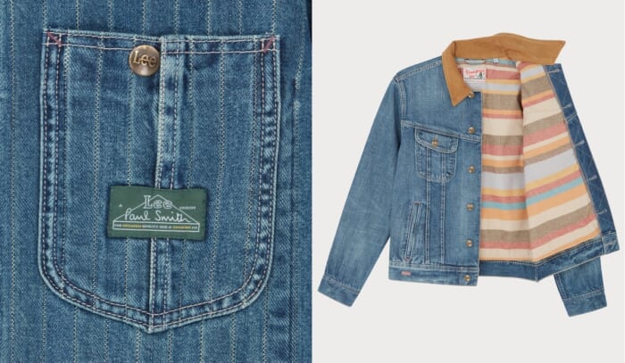 PaulSmith×Leeコラボ　ジーンズ　Mサイズ ポール・スミス+Lee、ストライプ柄がのぞく「101」デニムパンツ