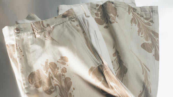 Dries Van Noten's pants are as beautiful as a falling flower.