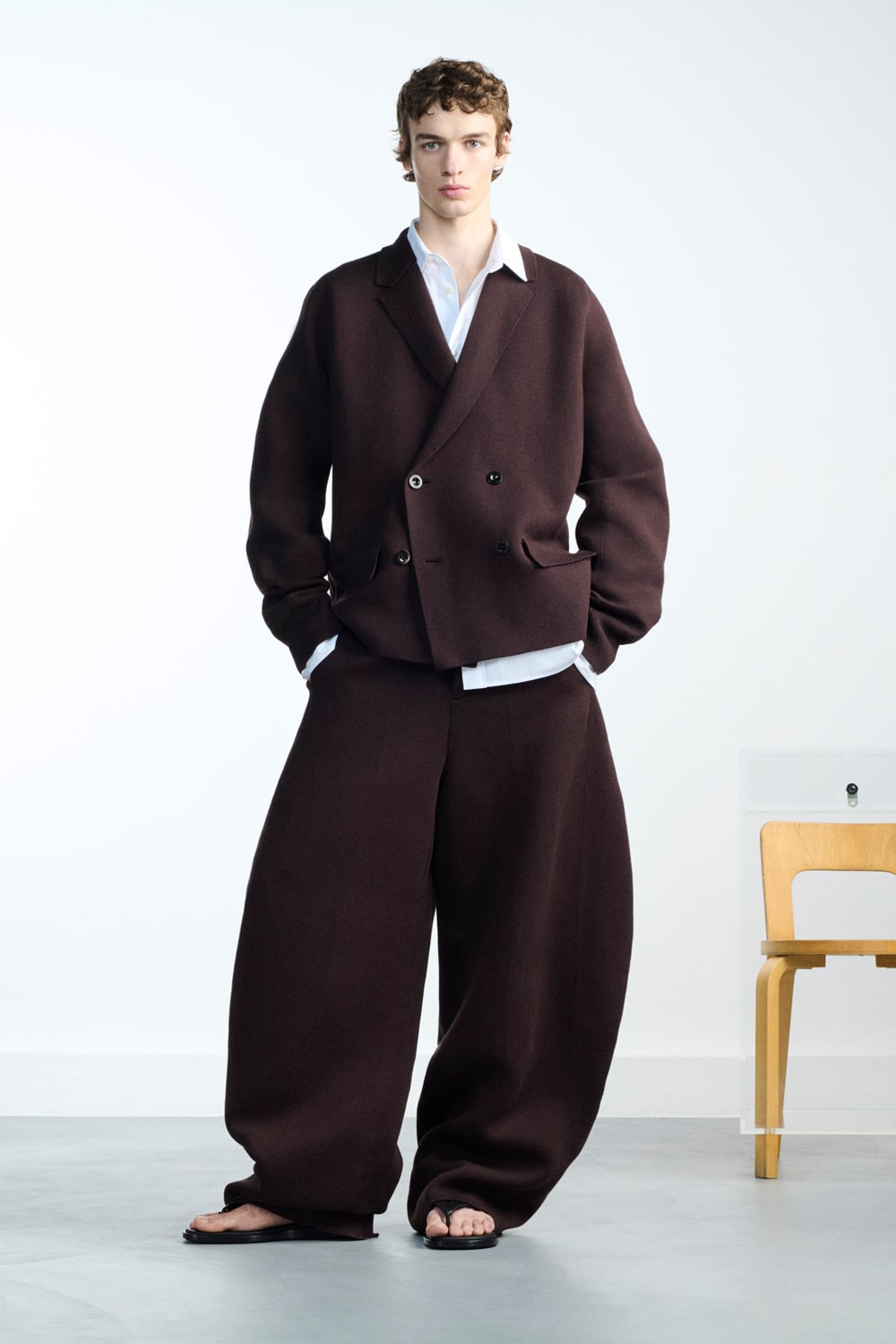 希少デザイン】Sacai ニットポンチョ トグルボタン ネイビー M