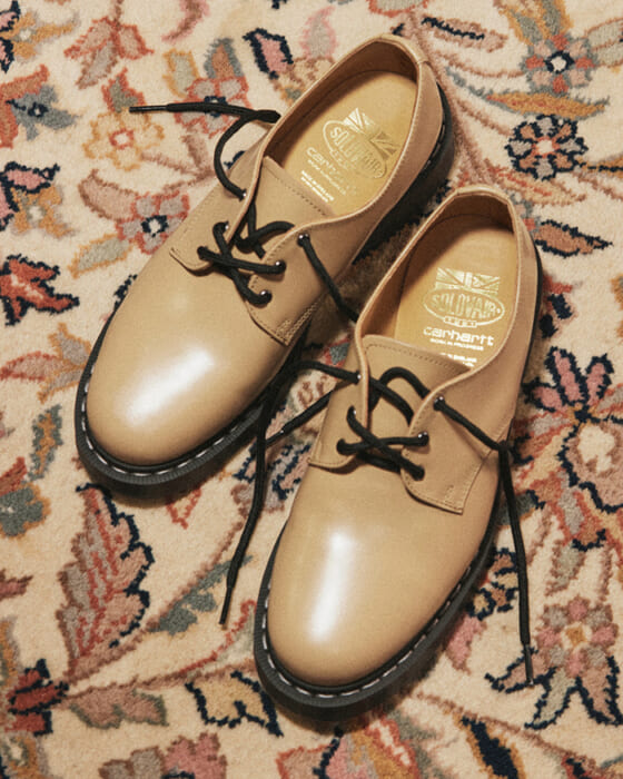 カーハート WIPとソロヴェアーによる3つのハンドメイドレザーシューズ。発売はこのあとすぐ。