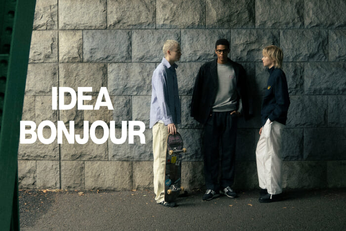 Bonjour Records presents a capsule collection with IDEA. The lineup ranges from blousons to caps.