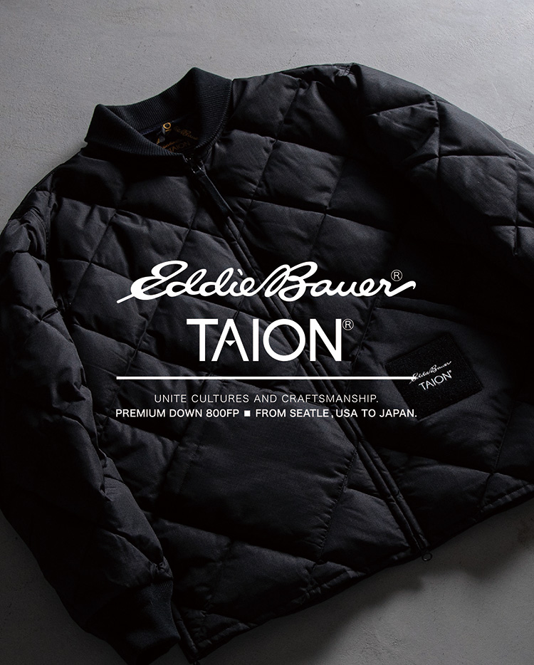 The "world's first down jacket" created by Eddie Bauer is given a modern twist by Taion.