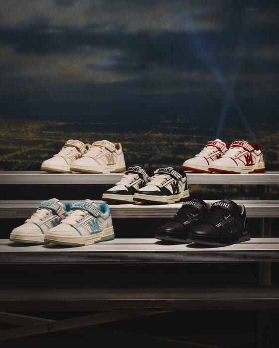 Amiri explores culture x luxury. A pair of retro basketball shoes reinterpreted is now on sale.