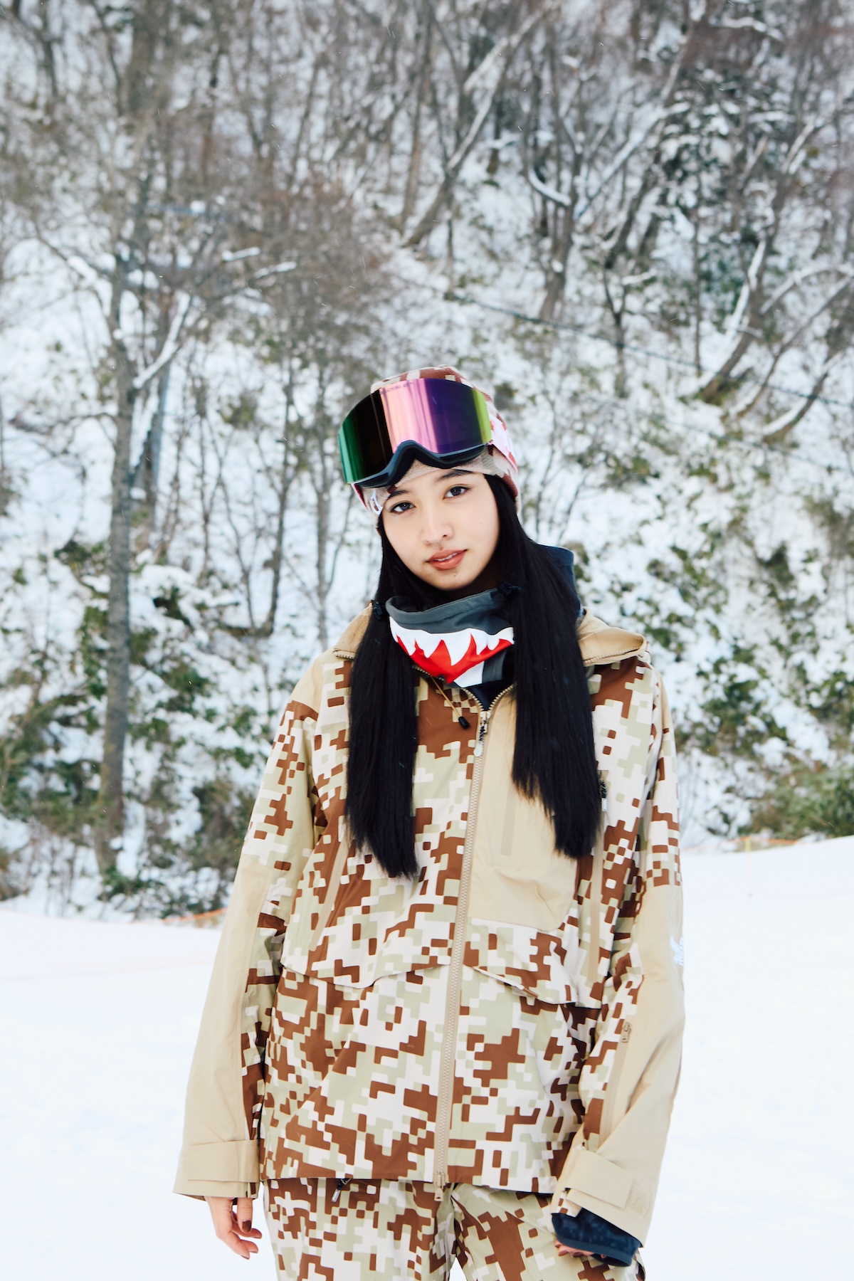 B*e様 50s ギャバジャン スキー柄 スノーフレーク FOCUS IT.】銀世界に映えるデジタルカモ。札幌国際スキー場で開催され