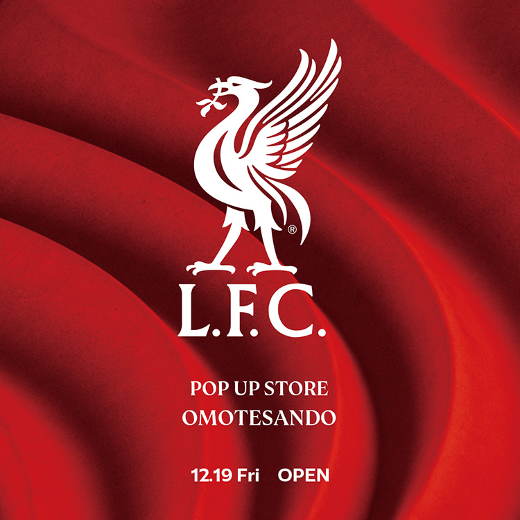 The landmark is the red emblem. Liverpool FC's pop-up store will feature a wide range of Japan-exclusive items.