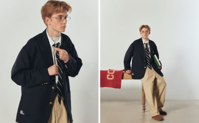 これがフレッシュサービス流ヘビアイの基本。ブレザーとチノパンが出ます。