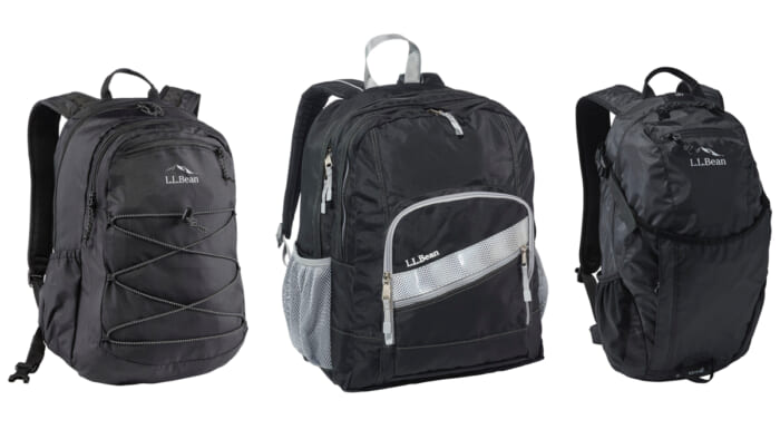 黒のエル・エル・ビーンで新年度を迎えませんか？ どのバックパックも使い勝手がよさそうです。