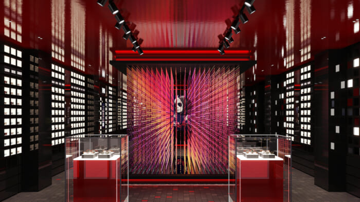 桜の季節を迎えた京都にレイバンストアが誕生。広い空間に約1,000本のアイウェアがずらり。